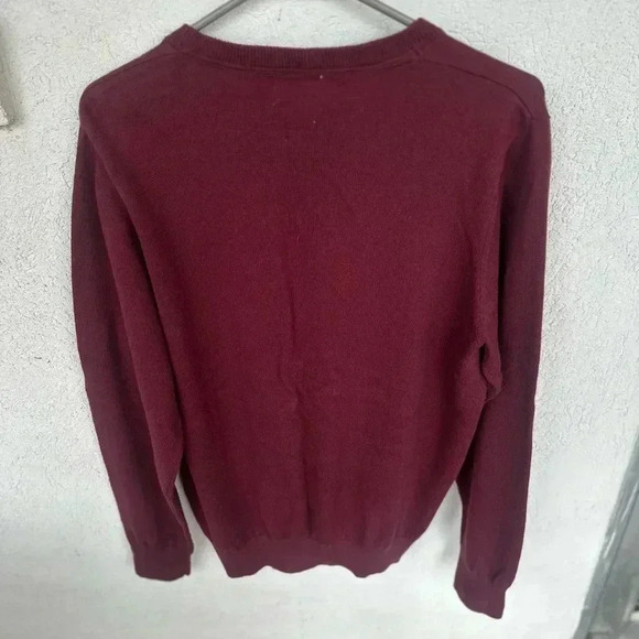 L.L. Bean cotton cashmere v neck sweater. Size Small. Wine/burgundy L.L.Bean - Picture 3 of 5